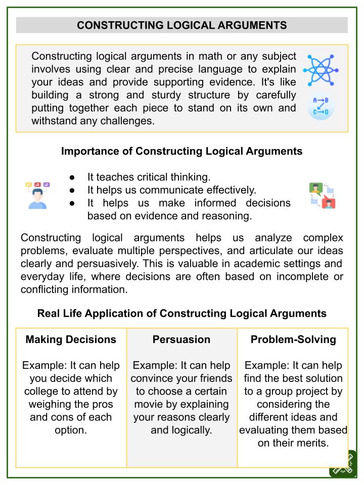 Constructing Logical Arguments Skills_ Perfect Numbers (Physical Fitness Themed) Worksheets