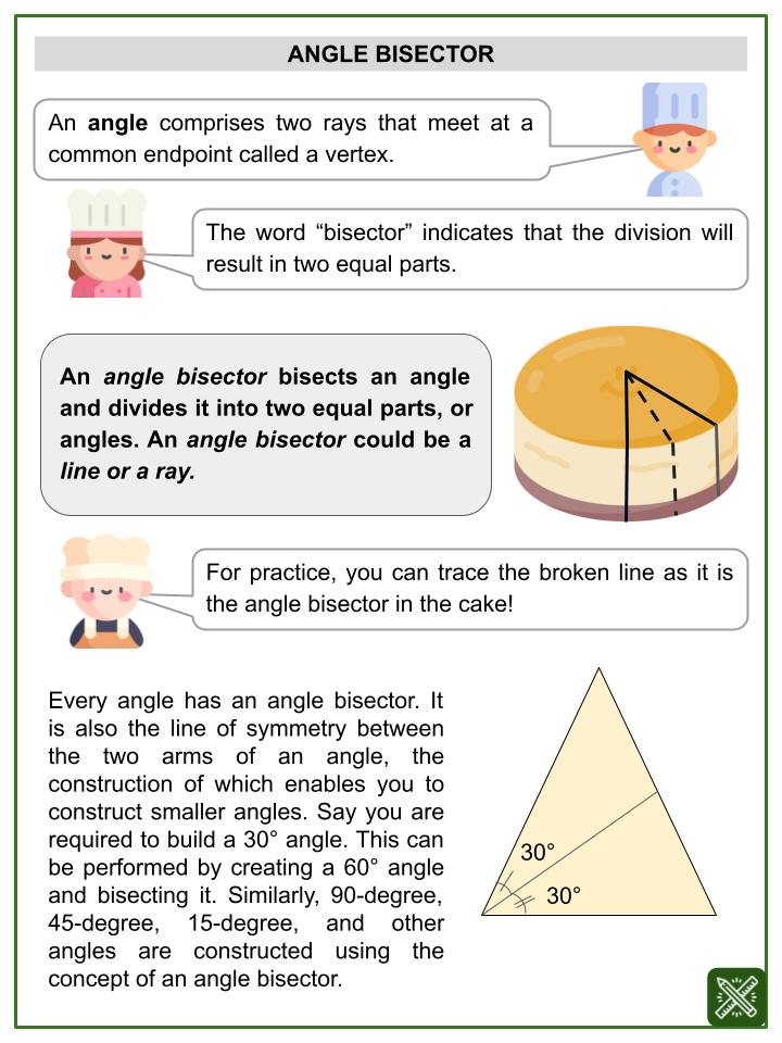 Angle Bisector (Baking Themed) Worksheets