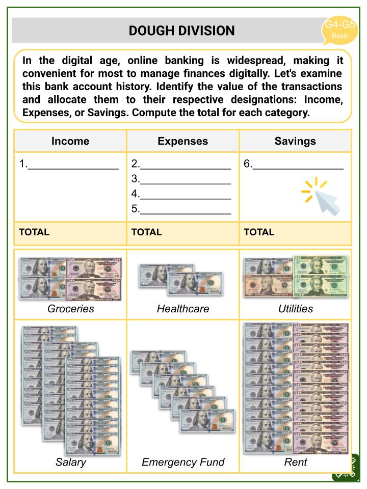 Commercial Math (E-Money Ecosystem Themed) Worksheets