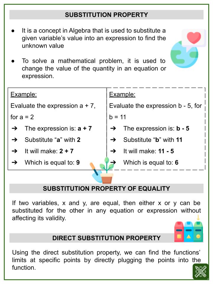 Substitution Property (World Environment Day Themed) Worksheets
