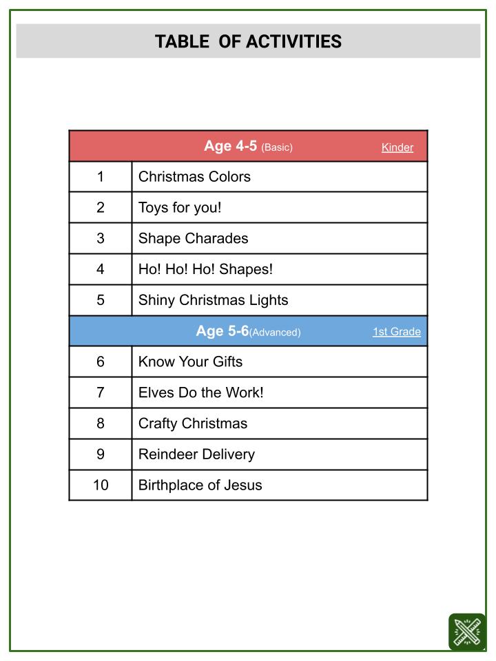 Solid Shapes (Christmas Day Theme) Worksheets